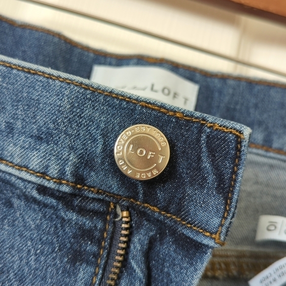Loft Classic Medium Wash High Waist Slim Straight Leg Ankle Cropped Jeans 30/10 - Picture 11 of 15